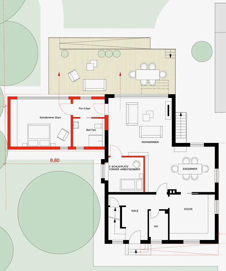 Erweiterung eines Backsteinhauses in Köln Widdersdorf